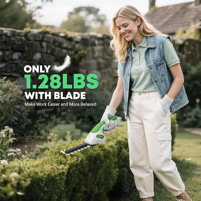 7.2V Hedge Trimmer Cordless | 2-in-1 Handheld Electric Shrub Trimmer & Grass Shear with Pruning Shears | 3.0Ah Lightweight Rechargeable Battery Powered for Garden, Yard, Lawn