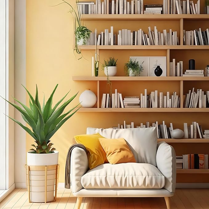 27" H Sansevieria Snake Plant - Artificial Agave – Green Color– with Pot – from MOMO Plant