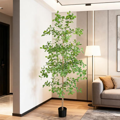 Artificial Black Olive Tree, 6FT Tall Big Leaf Faux Shady Lady Tree with Potted, Fake Olive Tree for Home Decor Indoor