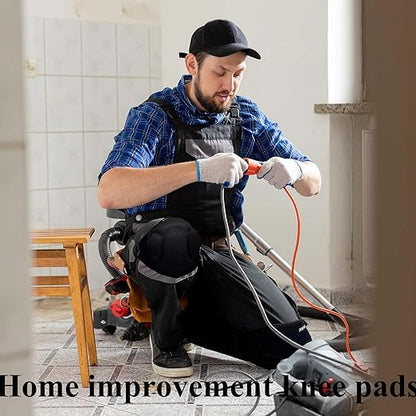 Men/Women Knee Pads for Cleaning,House Work,Scrubbing Floors, Gardening kneepad for Carpet Installations Welding, Adjustable Flooring Knee Protectors Cushion for Christmas, Black L. (1 Pair)