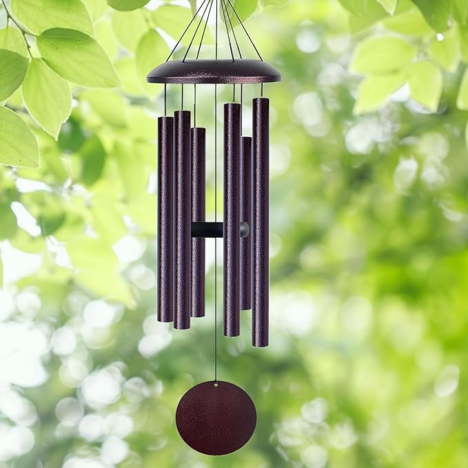 Wind Chimes for Outside Deep Tone, 38" Large WindChimes with 6 Tubes, 100% Rustproof Aluminum, Memorial Gift or Garden Patio Porch and Outdoor Décor(Bronze)