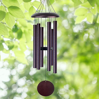 Wind Chimes for Outside Deep Tone, 38" Large WindChimes with 6 Tubes, 100% Rustproof Aluminum, Memorial Gift or Garden Patio Porch and Outdoor Décor(Bronze)