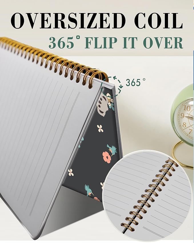 Spiral Journal Notebook,A5 Hardcover Lined Journals for Women Girl 6 x 8.3 in,120 Pages Thick Paper,Cute College Ruled Writing Notebook for Gifts Office Work School(Koala And Flowers)