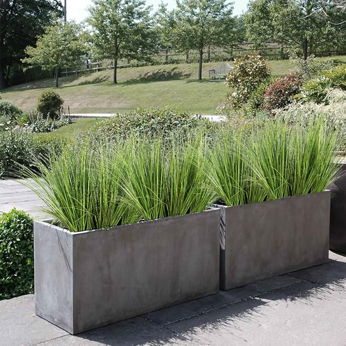 Melorca&Guilla Artificial Plants 6PCS 21.5“ Fake Tall Onion Grass,Faux Grass Plant,Artificial Greenery Shrubs Bushes for Garden Porch Window Box Shop Office Home Décor