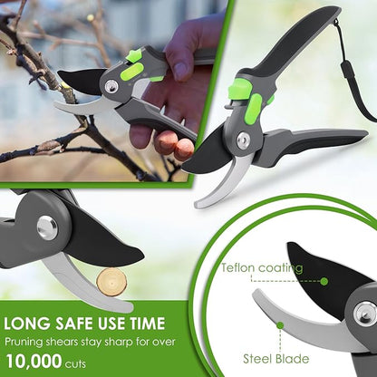 1 Pack Gardening Shears Pruning Garden Scissors Pruning Scissors For Gardening Pruner Shears With Rust Resistant Steel Blade Effortlessly Cuts