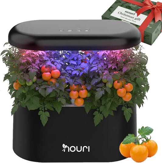 Nouri 5 pod Smart Garden for Home Cooks | w/Heirloom Tomato | Hydroponics Growing System | LED Grow Lights | Indoor Herb Garden Kit | Herb Growing Kit Indoors for Plant Lovers, Gardeners, Kitchen