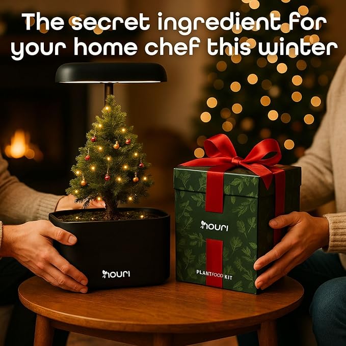 Nouri 5 pod APP Smart Garden for Home Cooks | w/Heirloom Salad | Hydroponics Growing System | LED Grow Lights | Indoor Herb Garden Kit | Herb Growing Kit Indoors for Plant Lovers, Gardeners, Kitchen