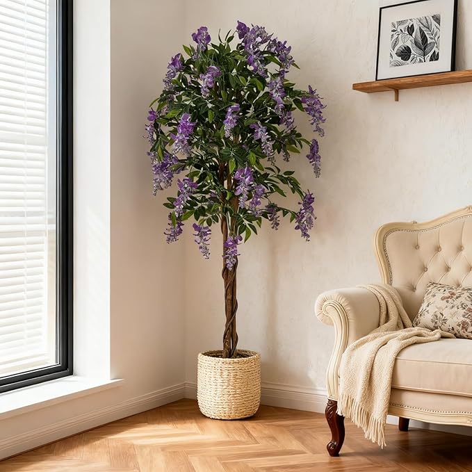 SAFEPLUS 5.5ft Ficus Artificial Fake Trees for Indoor or Outdoor Décor