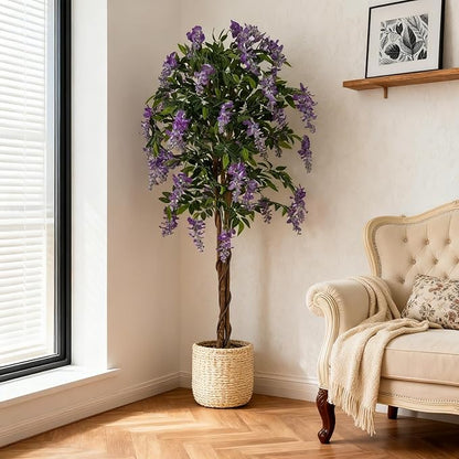 SAFEPLUS 5.5ft Ficus Artificial Fake Trees for Indoor or Outdoor Décor