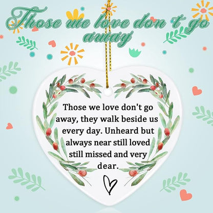 Memorial Ornament Ceramic Heart Shaped Memorial Gift for Loss of Loved One, Sympathy, Condolence, Bereavement, Grief, Mother, Father, Memorial Day