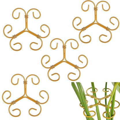 4PCS Iron Monstera Support - 4.1IN Plant Support Stakes for Indoor Plants, Stable Plant Stakes and Supports, Ideal Plant Support for Turtle Shell Bamboo & Houseplants (B)
