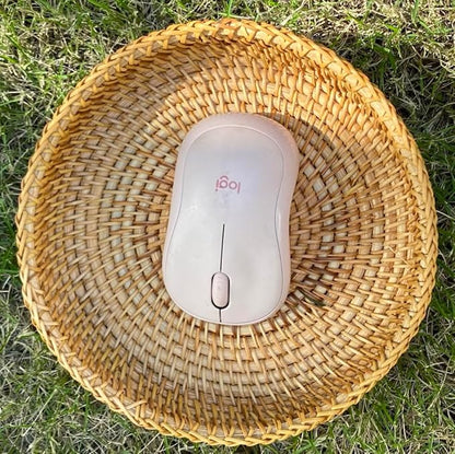 Small Round Display Basket for Entryway Hand Woven Wicker Rattan healthy environmental Vine Storage Organizer Cane Decorative Tray for Keys Wallet Phone remote control Fruit Candy Cake Food (2pcs)