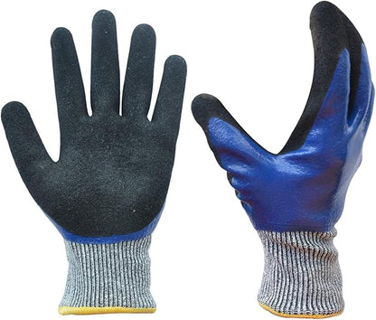 Durable Gardening Gloves, Heavy Duty Nitrile Garden Gloves, Double Coated (XL, 2 Pairs Blue)