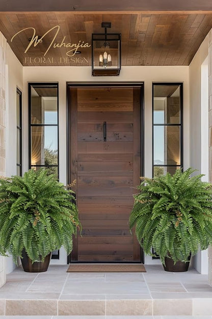 Artificial Boston Fern Silky Bush, 48IN Faux Fern Large Hanging Lifelike Plant for Indoors Outdoors Home Decor, Suitable for Porch Entrance Garden Home, 85Branches (2 Pcs)