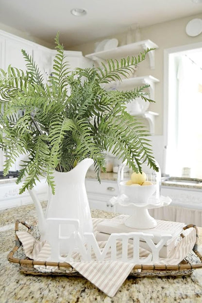Briful 30" Artificial Boston Fern Plants Bushes Fake Shrubs Bush Greenery Plants Faux Fern Plant Large for Outdoors UV Resistant Garden Plants or Home Office Desk Indoor Decor 6pcs