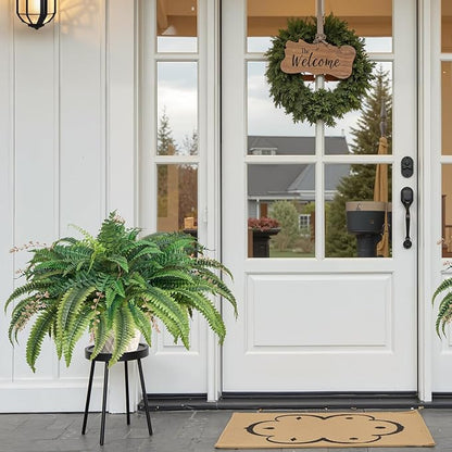 VEVOR Artificial Ferns, Natural Spread Diameter 41 Inch, Large Hanging Fake Boston Ferns, Sunlight Resistant Fake Plant Wall Decor with 80 Branches and Flowerpot, Faux Fern for Home Office Outdoor