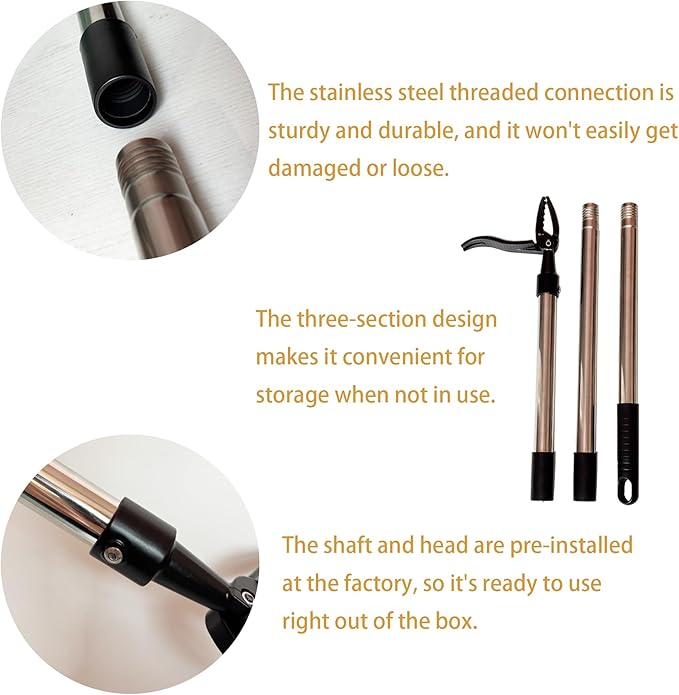Weeder - Long-Handle Standing Weed Puller - 4-Claw Steel Head Weeder, Lawn/Yard-Specific Weed Removal Tool, Easily Remove Weeds Without Bending or Kneeling.