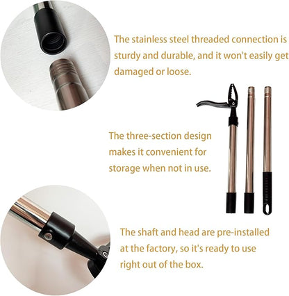 Weeder - Long-Handle Standing Weed Puller - 4-Claw Steel Head Weeder, Lawn/Yard-Specific Weed Removal Tool, Easily Remove Weeds Without Bending or Kneeling.