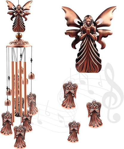 Wind Chimes Outdoor Clearance, Ukulork Angel Aluminum Tube Windchime with S Hook,Patio Garden Decor, Housewarming Gift.