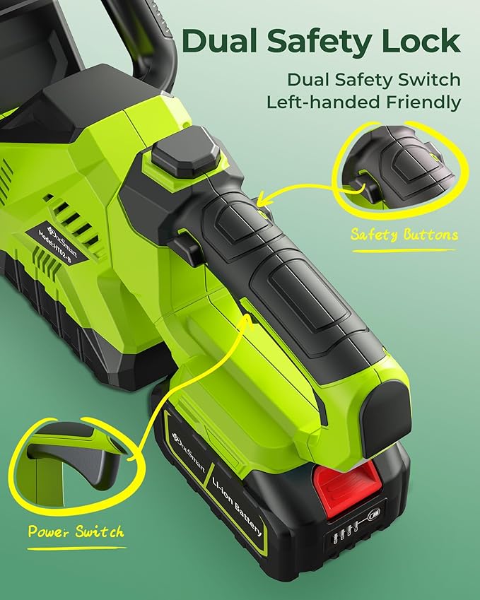 20'' Hedge Trimmer Cordless with 2pcs 4000mAh Battery, Electric Handheld Bush Clipper with Rechargeable Batteries, 3000RPM 180° Rotatable Head, 2/3'' Blade Gap Green