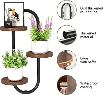 Wall Mounted Plant Stands Indoor Oval Plant Stand - 3 Tier Window Plant Shelf for Multiple Plants Space-Saving Corner Hanging Wall Stand for Small Spaces Planter Lover to Home Decor