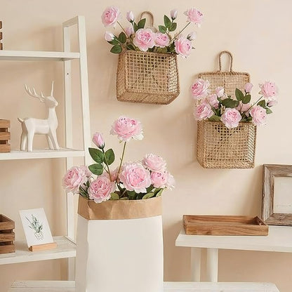 36 Bundles Artificial Flowers Peonies Roses Fake Bouquet for Wedding Bridal Shower Valentine's Day Decorations Fake Floral Arrangements Table Centerpieces Home Decor(Light Pink)