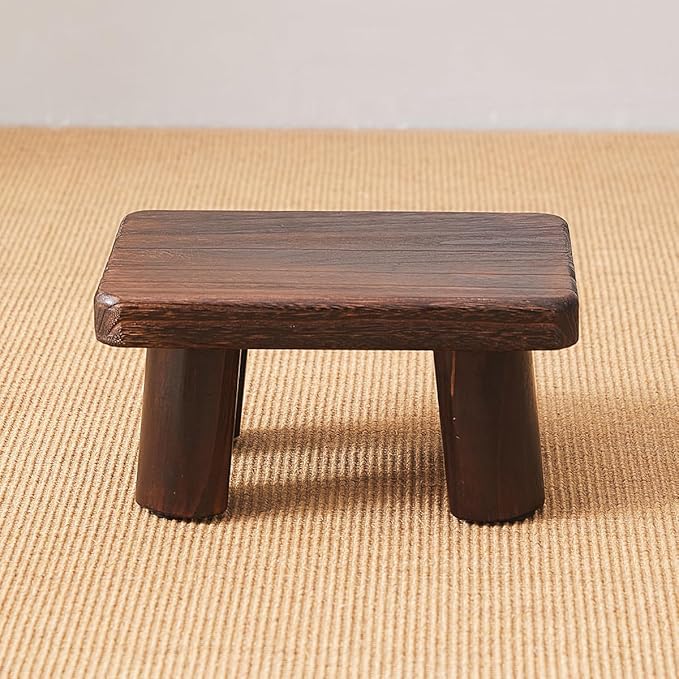 Wooden Foot Stool,Kids Stool,Small Bench,Wooden Steps,Kitchen Step Stool,Wood Plant Stand (14.2"x10.2"x7.1")