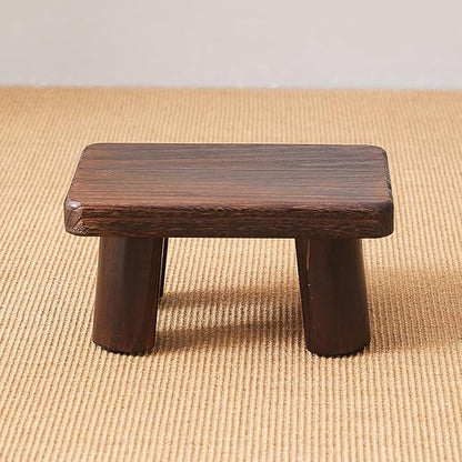 Wooden Foot Stool,Kids Stool,Small Bench,Wooden Steps,Kitchen Step Stool,Wood Plant Stand (14.2"x10.2"x7.1")