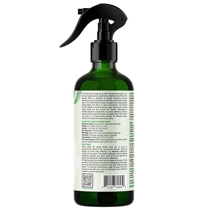 Professional Foliar Plant Spray with Essential Micronutrients 3-1-2 for Snake Plants, Dracaena trifasciata, Sansevieria - Liquid Fertilizer - Plant Food - Plant Shine - Plant Care (8 OZ)