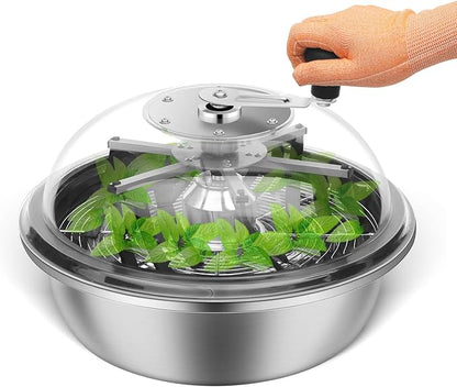 MELONFARM 16 inch Bud Leaf Bowl Trimmer, Bud Bowl Trimmer with Switchable Stainless Steel Blades & Clear Visibility Dome, Hand Twist Spin Cutting Bud Trimmer for Buds, Flowers, Hydroponics Plants
