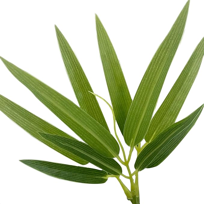 Artificial Tree in Gray Tan Watercolor Abstract Planter, Fake Bamboo Silk Tree for Indoor and Outdoor Home Decoration - 70" Overall Tall (Plant Pot Plus Tree)