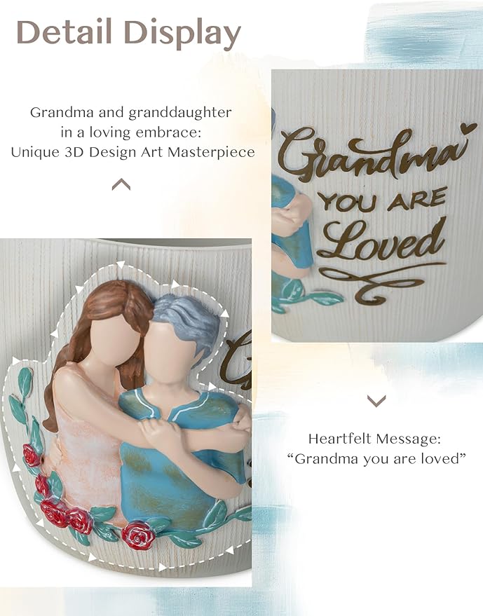 Gardening Gift for Grandma: 5.3in Hand-Painted 3D Art Planter - Great Grandma Birthday Gifts from Granddaughter - Meaningful Gigi Present for Grandmother Christmas Mothers Valentines Day