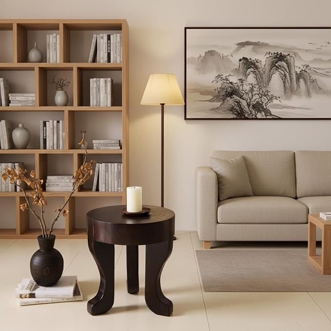 Wooden Stool、Solid Wood Three-Legged Stool、Side Table/nightstand, Shoe Bench, or Plant Stand.