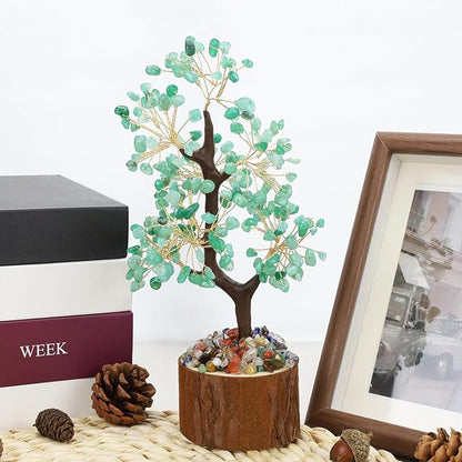 DUQGUHO Green Aventurine Crystal Tree of Life for Positive Energy Healing - Office Decor, Meditation, Good Luck Gifts for Women & Mom