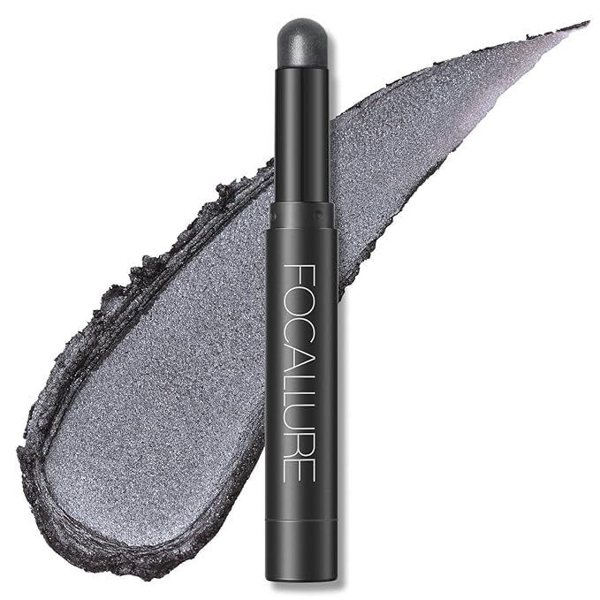 FOCALLURE Shimmer and Matte Cream Eyeshadow Stick,Smooth Brilliant Eye Brightener Pencil for Women,Long Lasting Waterproof Eye Shadow and Liners Makeup,MOON DUST