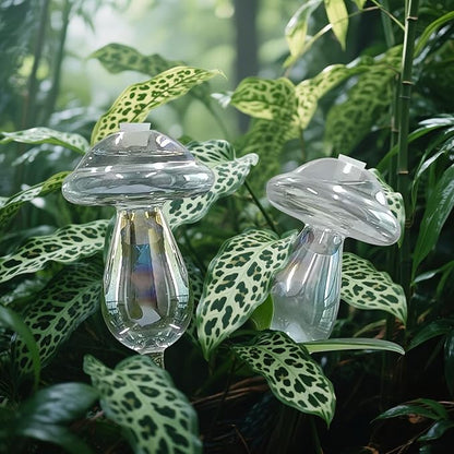 2 Pcs Glass Self Watering Globes, Iridescent Automatic Plant Waterer Bulbs Devices for Indoor & Outdoor Plants, Slow Release Watering Devices System for Various Plants (Top-Fill 2pcs)