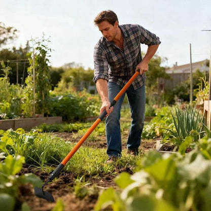 Garden Hoe Tool, 58 Inches Hoe Garden Tool with Fiberglass Long Handle, Heavy Duty Garden Hoe for Weeding