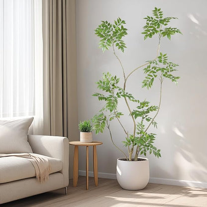 Artificial Sumac Tree,5.3ft（1pack） Tall Fake Plants Artificial Mahonia fortunei Plants for Indoor, Fake Trees for Office Home Living Room Floor Patio Greening Porch Decor