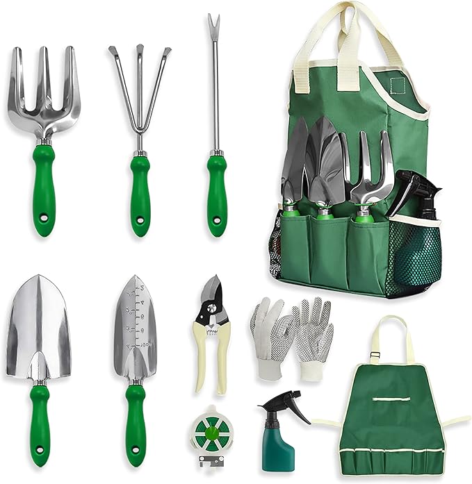 GardenHOME 11-Piece Gardening Tool Set – Garden Kit with Tote Bag, Apron & Accessories, Perfect Gardening Gifts for Women, Moms, and Beginners