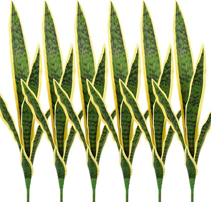 Melorca&Guilla Artificial Plants 6PCS 30“Tall Faux Snake Plant,Fake Snake Plants Artificial Snake Plants Agave Sansevieria Greenery for Garden Shop Office Home Décor