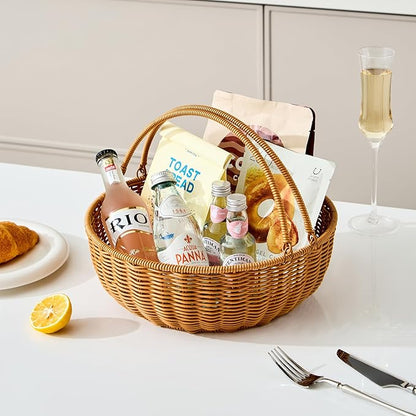 Fruit Bowl for Kitchen Counter, Large Fruit Basket with Handle, Suitable for Storing Fruits, Vegetables, Bread, Candys and Snacks