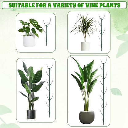 5Pcs Stackable Monstera Plant Support Stake Stem Holder Structures Frame & Plant Cage Support Ring for Sphagnum Twig Trellis Indoor Outdoor Potted Plants Stick for Vine Training & Stem Stabilization