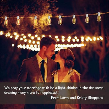 Outdoor String Lights 50FT Waterproof,LED Patio Lights Dimmable with 27 Bright Shatterproof Retro Bulbs,Vintage Edison String Hanging Lights for Outside Bistro,Backyard,Balcony,White Cable