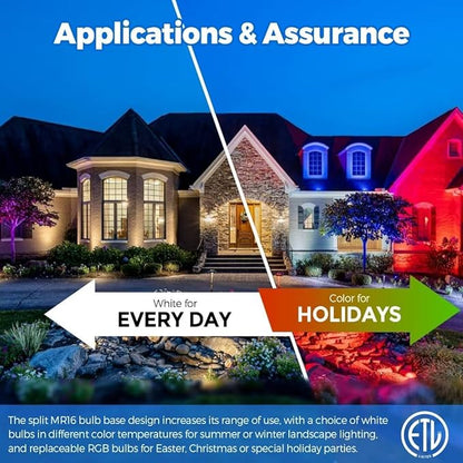 Gardencoin Solid Brass Outdoor Landscape Spotlights, 12V Heavy Duty Low Voltage Landscape Lighting, LED Spot Light Fixture Waterproof, Bronze Uplight Without MR16 Bulb (Classic, 12pack)