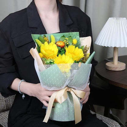 vaanshie Preserved Sunflower Bouquet - Forever Flowers for Delivery, Long-Lasting Flower with Gift Box, Eternal flowers Bouquet for Mothers, Mom, Wife Anniversary Birthday Gifts for Women and Her