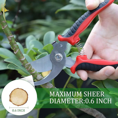 6 Pcs Garden Bypass Pruning Shears Bulk Heavy Duty Gardening Scissors Stainless Steel Blades Gardening Shears Handheld Garden Pruners Manual Plant Clipper for Flower Trimming Secateurs Tool 7.48 Inch