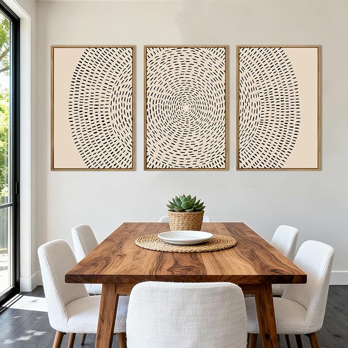 ANHUIB Jesus Wall Art 16x24 Inch Jesus Feeds The 5000 Canvas Wall Art Set of 3 Framed Christian Wall Decor Modern Abstract Art Print for Living Room Bedroom Office