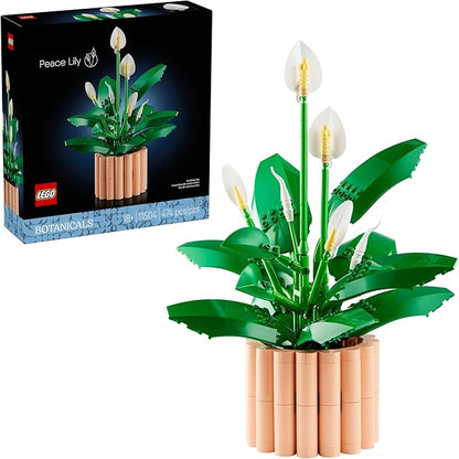 LEGO Botanicals Peace Lily Flower Building Set for Adults - DIY Bedroom, Book Shelf & Office Decor for Women & Men, Ages 18+ - Artificial Flowers Crafting Kit - Gift Idea for Birthdays - 11504