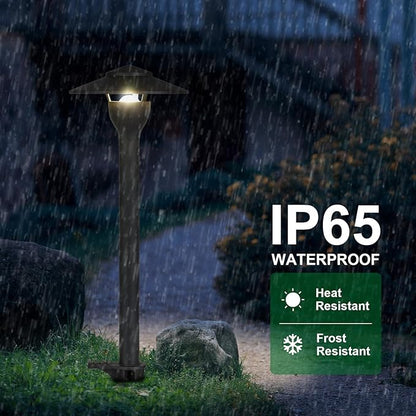Low Voltage Pathway Lights LED Landscape Lights, 4.5W 12V AC/DC, 3000K Warm White, Cast-Aluminum, IP65 Waterproof, ETL Listed, for Yard, Walkway, Garden, 4 Pack