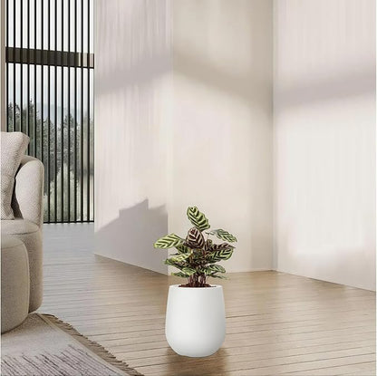 11.8 Inch Plastic Tall Planters for Outdoor Plants, Modern Round Tapered Flower Pot for Outdoor and Indoor Plants, Large Plant Pot with Drainage Holes and Plug for Home Garden Patio, Chalk Beige